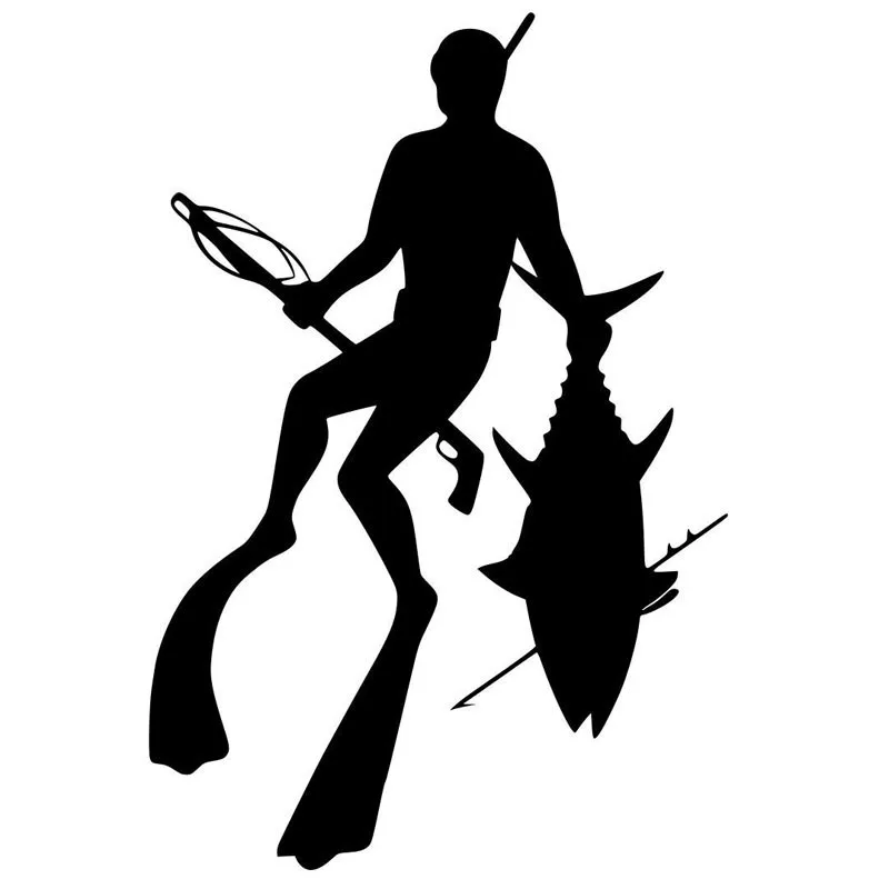 

Car Stickers Spear Fishing Diving Decorative Motorcycle Decals Accessories Creative Sunscreen Waterproof PVC,17cm*11cm