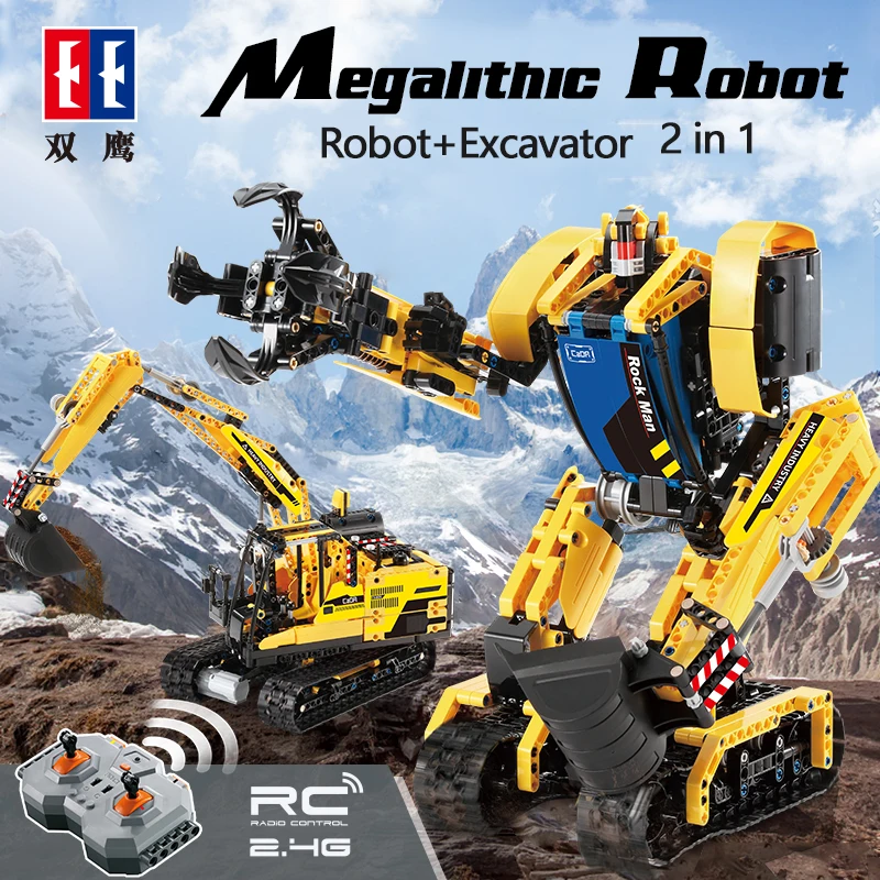 CaDA C51026 RC мегалитические робот экскаватор интеллигентая (ый) 2 в 1 930 шт