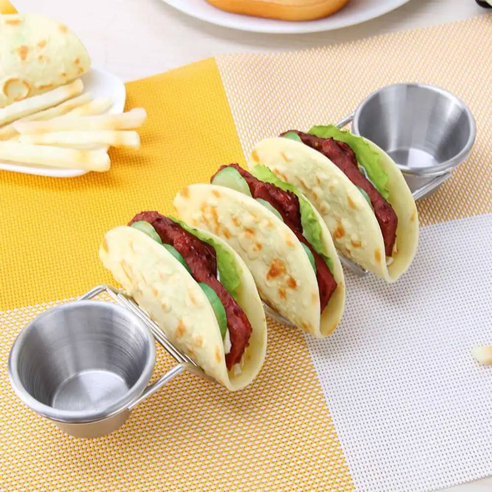 1 шт. удобная и стильная Нержавеющая сталь Burrito Tacoholder вешалка стойка для блинов с