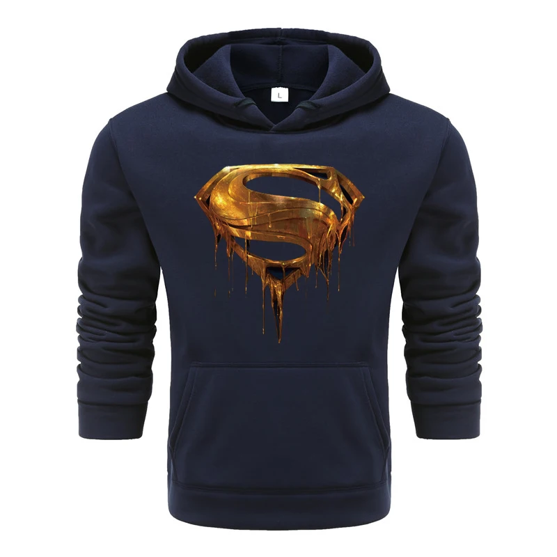 Мужская Спортивная толстовка с капюшоном Осень-зима 2020 принтом Супермена Harajuku
