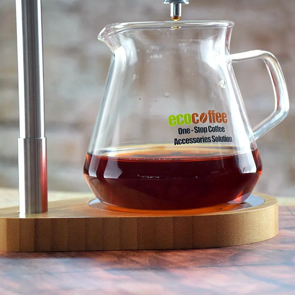 Новый V60 бамбуковое основание из нержавеющей стали регулируемая Сталь Кофе