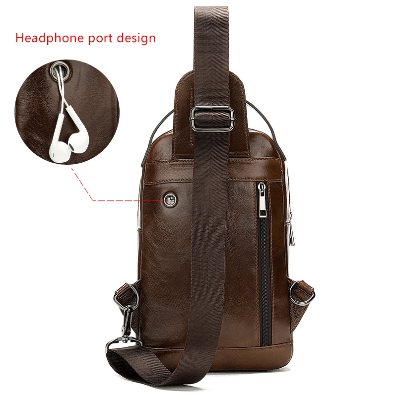 MVA винтажная нагрудная сумка из натуральной кожи через плечо для мужчин сумки