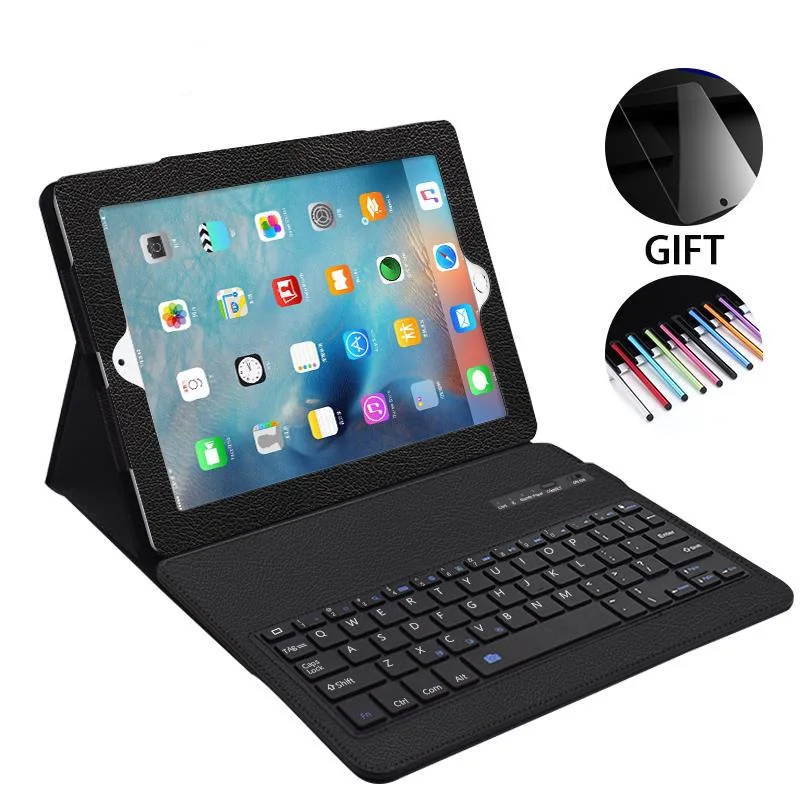 Беспроводная Bluetooth Клавиатура Защитный чехол для iPad Air 2 для iPad 5 6 съемный кожаный чехол подставка с клавиатурой наклейка