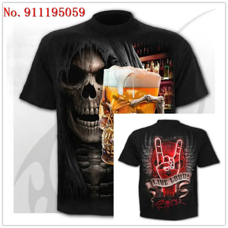 

Casual T-shirt, Harajuku surprise 3D skull pattern, fashion short sleeve Street shirt, men and women, short sleeve top 2021 new