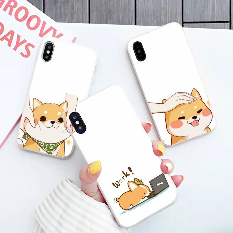

Cute cartoon animal corgi dog Phone Case Candy Color for iPhone 6 7 8 11 12 s mini pro X XS XR MAX Plus