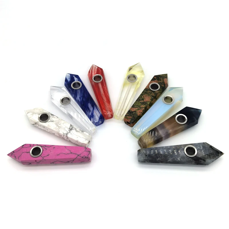 Натуральный кварцевый кристалл для лечения обсидиан трубы курительная трубка