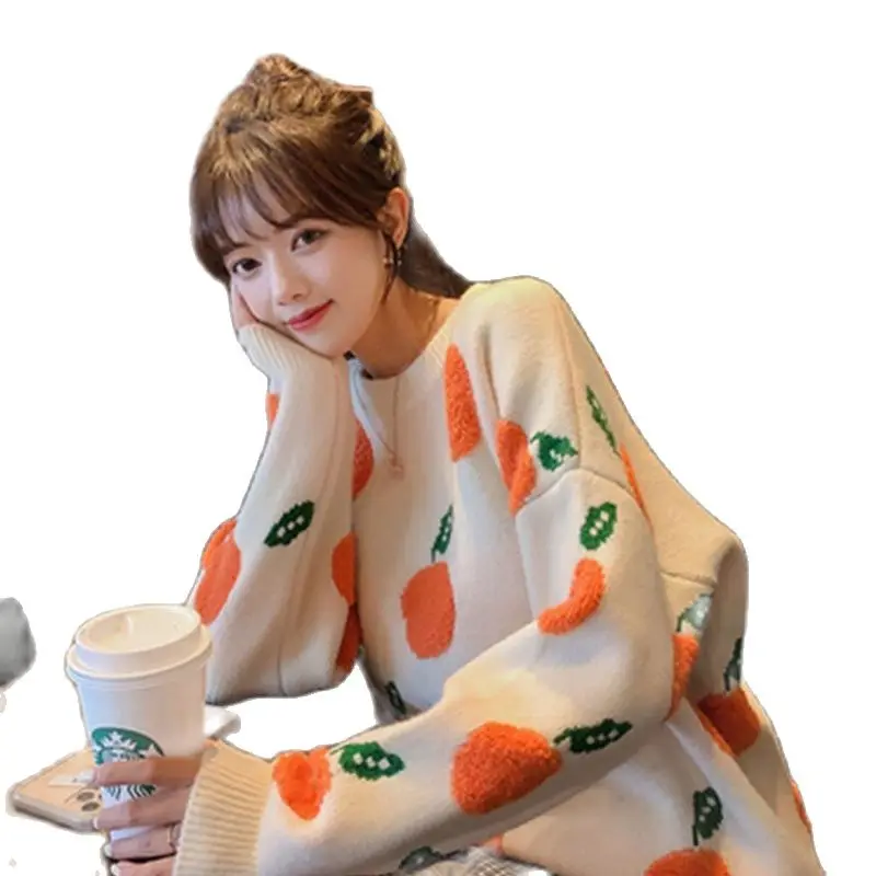 

Студенческий Свободный пуловер, свитер, женская одежда на осень и зиму, новинка, свитер от ветра в иностранном стиле, Женское пальто