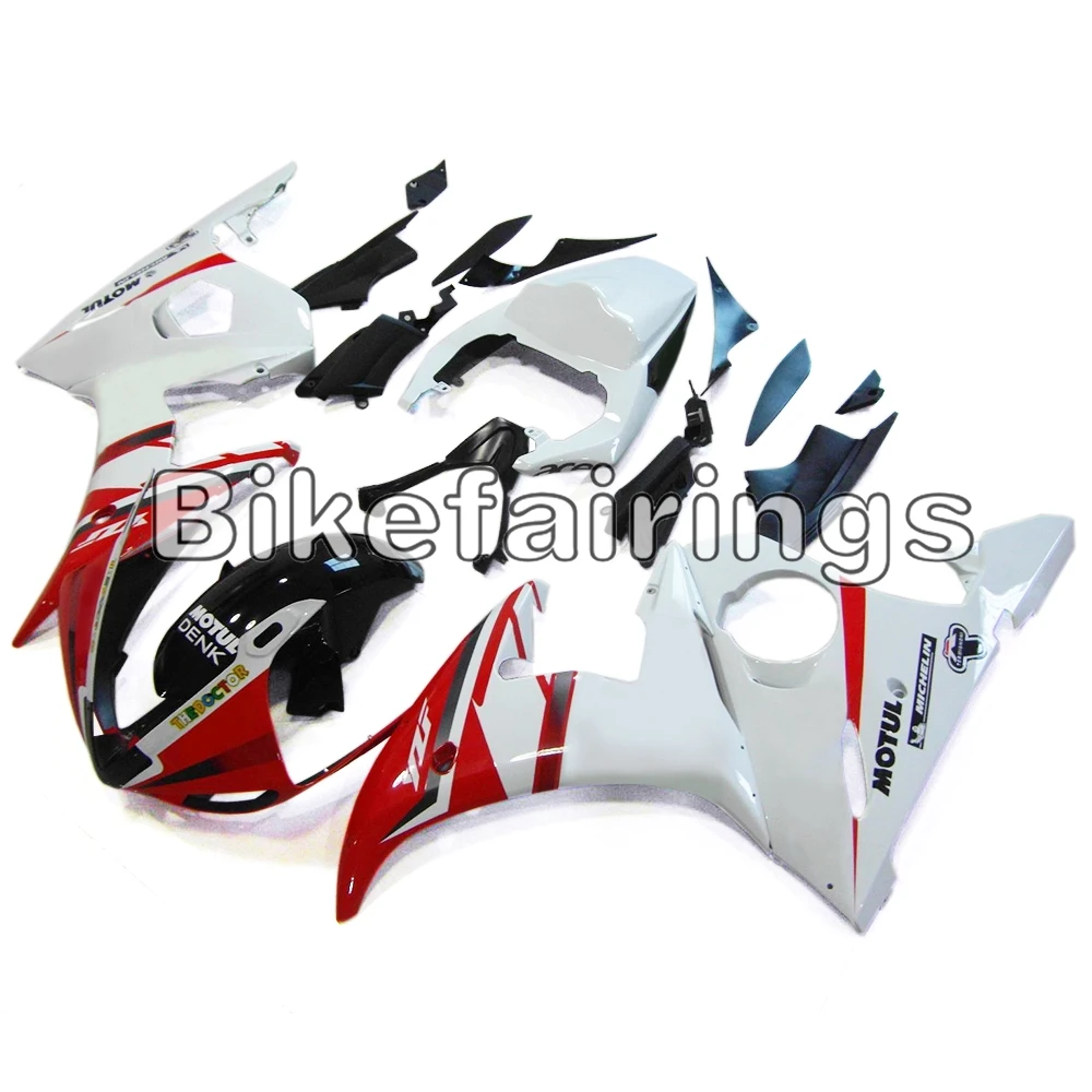 Пластиковые красные и белые крышки для мотоциклов Yamaha YZF 600 R6 2003 2004 2005 03 04 05