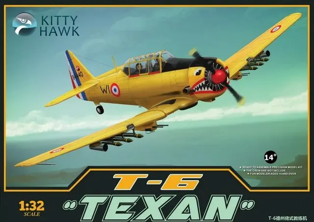 Китти-Хок KH32002 1/32 весы US T-6 Техасский тренер военный самолет игрушка Пластик