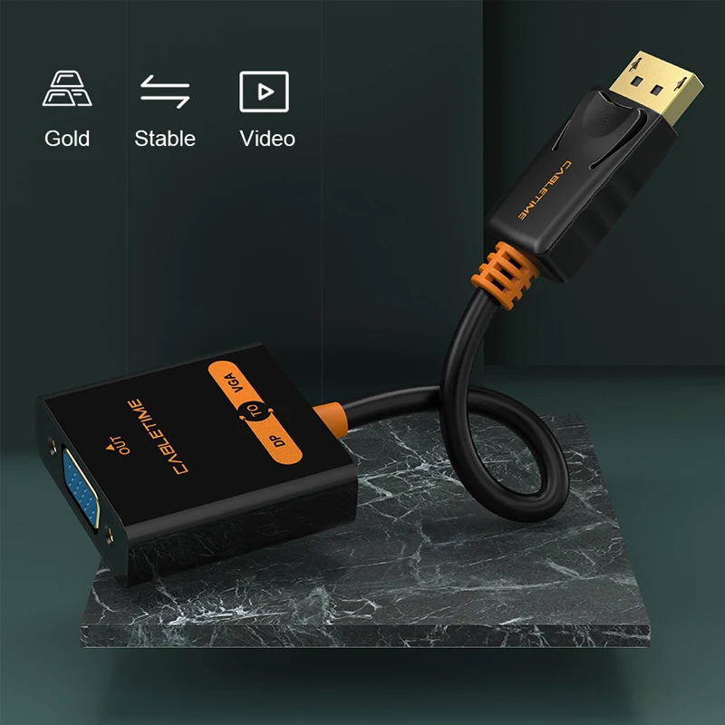 Высококачественный переходник CABLETIME 2020 для порта дисплея VGA 3D DP Vga Папа мама