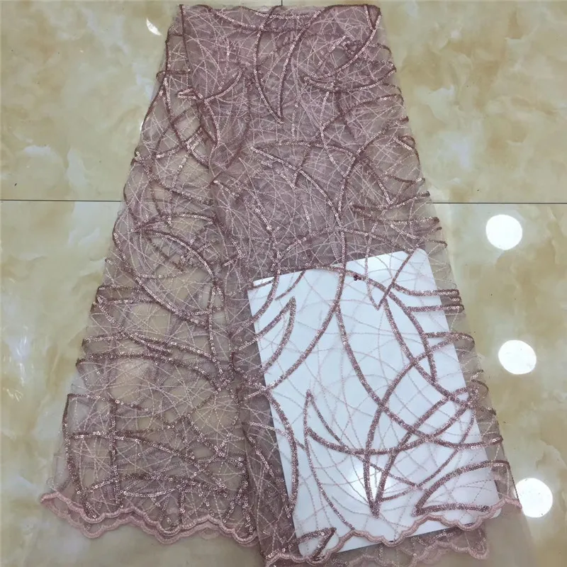 

African Lace Fabric 2020 high quality lace green nigerian french net lace fabric with sequins 5yards/lot for wedding x82-948