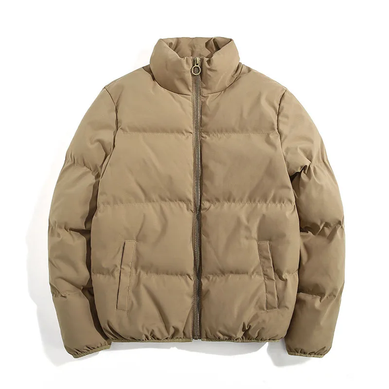 2021 Women Winter Fashion Solid Thick Short Parkas Casual Loose Stand-up Collar Hooded Coats Female Oversize Cotton Jackets