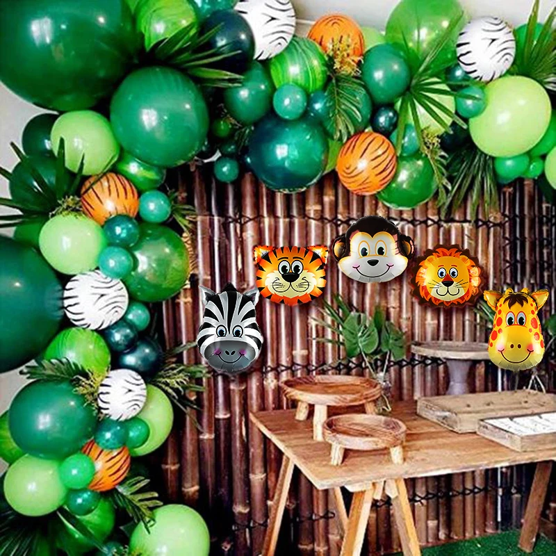 

106Pcs Animal Balloons Garland Arch Kit Jungle Safari Theme Party Supplies Kids Birthday Party Baby Shower Balloon Decorations