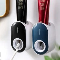 automatic toothpaste dispenser dust proof toothbrush holder wall mount stand bathroom accessories set toothpaste squeezer
