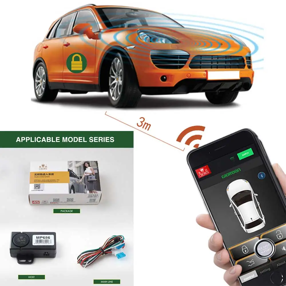 

Car Starter Remote Start System Unlock Car Door Kit with Pump Car Alarm System with Remote Start Keyless Entry for Smart Key or