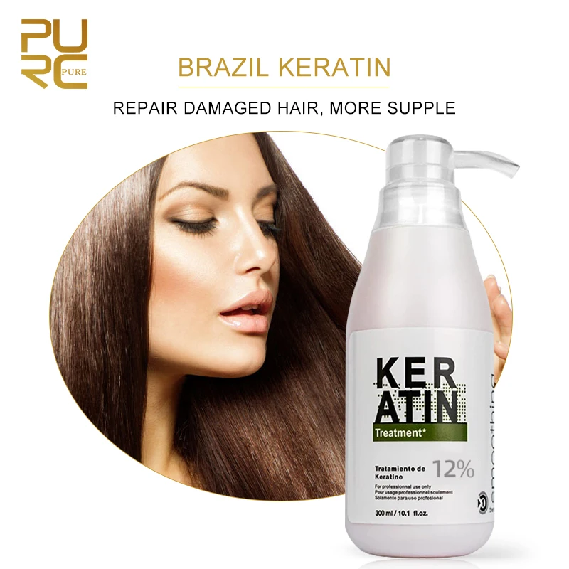 PURC 12% Formaldehyde Keratin Hair Treatment Straightening Scalp Treatments Care Products for Women 300ml | Красота и здоровье