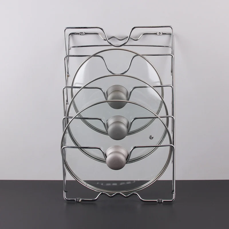 Новый железный стеллаж для хранения крышек сковородок многослойный настенный