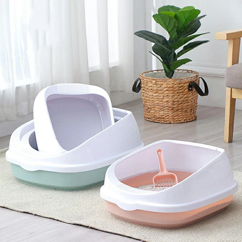 

Pet Toilet Bedpan Anti Splash Cats Litter Box Cat Tray With Scoop Kitten Dog Clean Toilette Home Plastic Sand Box Cat Supplies