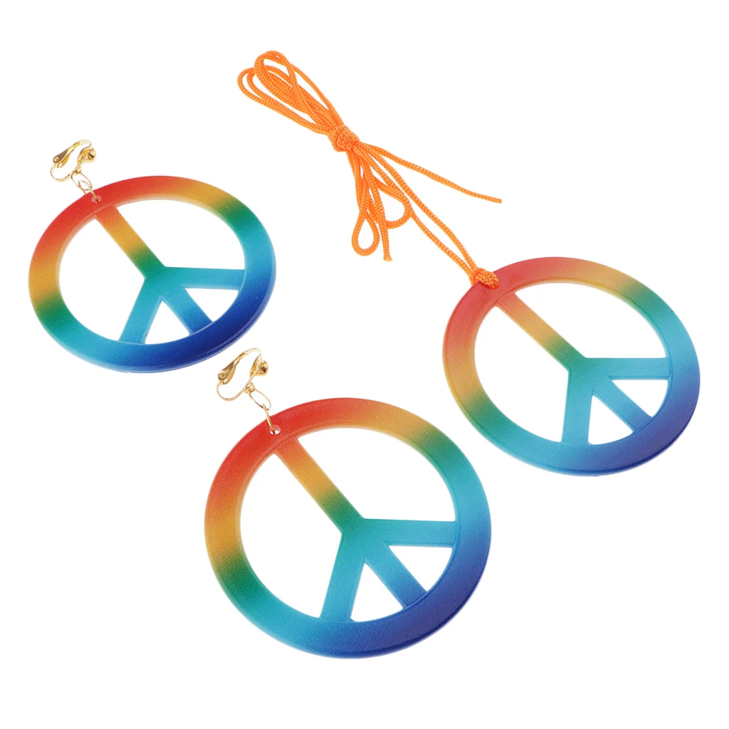 Ретро знак мира серьги ожерелье ювелирные изделия 1960-х вечерние костюмы |