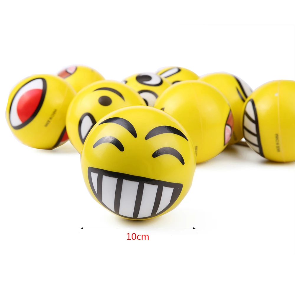 

Globbles Children Fidget Toys Stress Ball 10/ 7.6/ 6.3cm Smiling Face PU Sponge Foaming Yellow Expression Elastic Gift for Kids