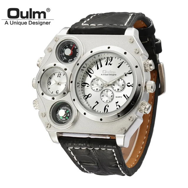 Для мужчин s часы лучший бренд класса люкс Для мужчин Наручные часы с двумя часовыми поясами аналоговые кварцевые часы мужские часы Бизнес Д...