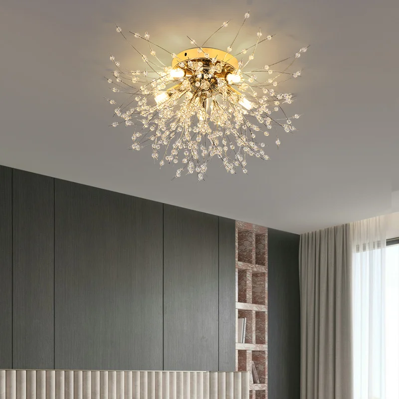 $38.72 Modern Dandelion Crystal Ceiling Chandelier Light Decorative Led Ceiling Lamps For Living Room Dining Room Home Pendant Lights