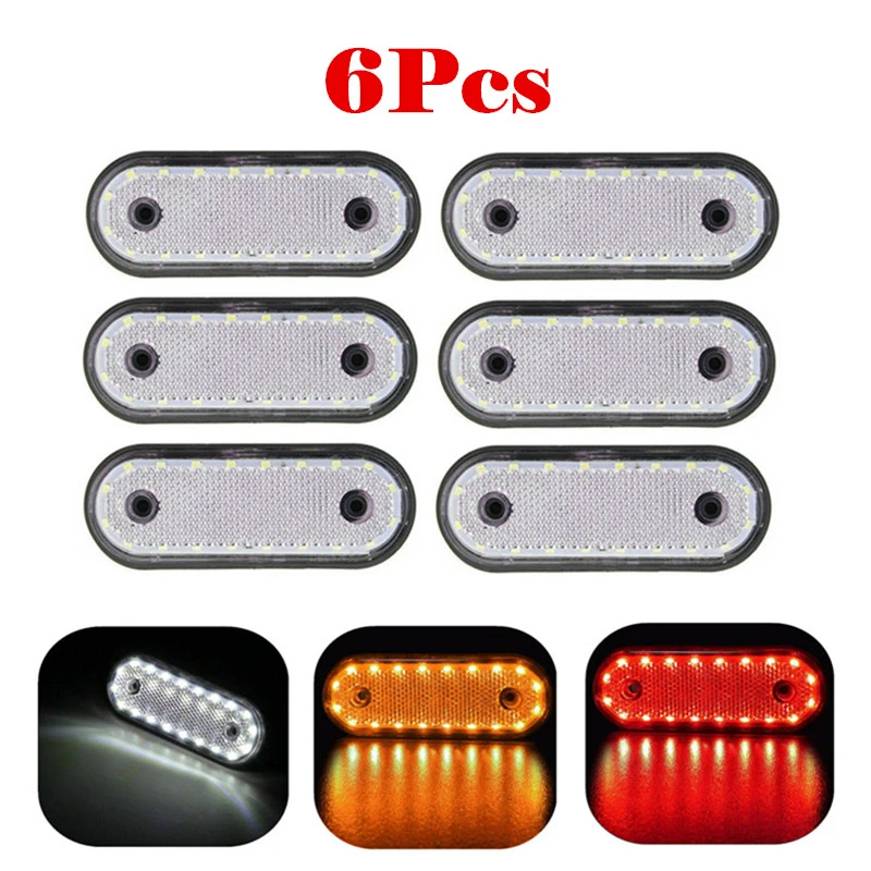 

Габаритные огни, водонепроницаемые боковые фонари для габаритных огней, прицепов, грузовиков, пикапов, 6x20 светодиодов, 24 В