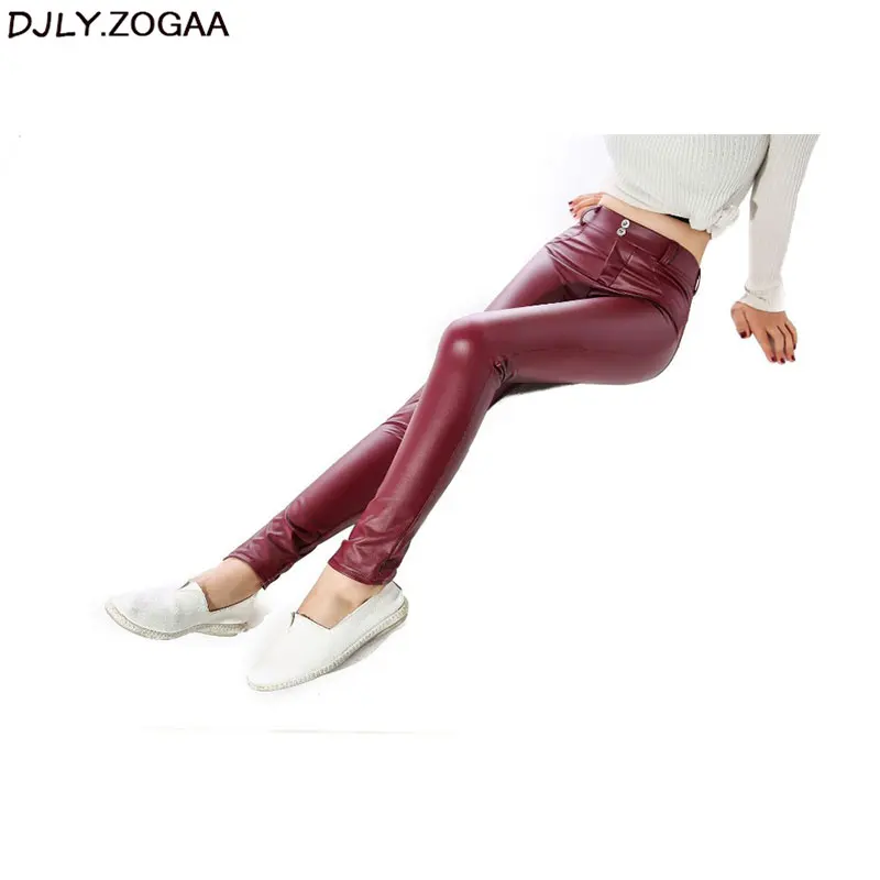 Women Plus Size Sexy Pants PU Leather Legging Fashion Pencil Black Footless Leggings Push Up Skinny | Женская одежда
