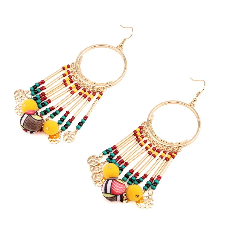 Florosy золото Цвет Металл ватным тампоном кулон Висячие серьги для Для женщин ful