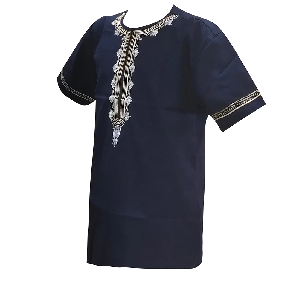 Африканская одежда для мужчин Dashikiage африканская Повседневная футболка с круглым вырезом и аппликацией с коротким рукавом
