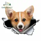 EARLFAMILY Автомобильная наклейка валлийский корги пемброк 3D оригинальный рваный металлический дизайн виниловая наклейка на заказ забавная собака своими руками креативная наклейка s