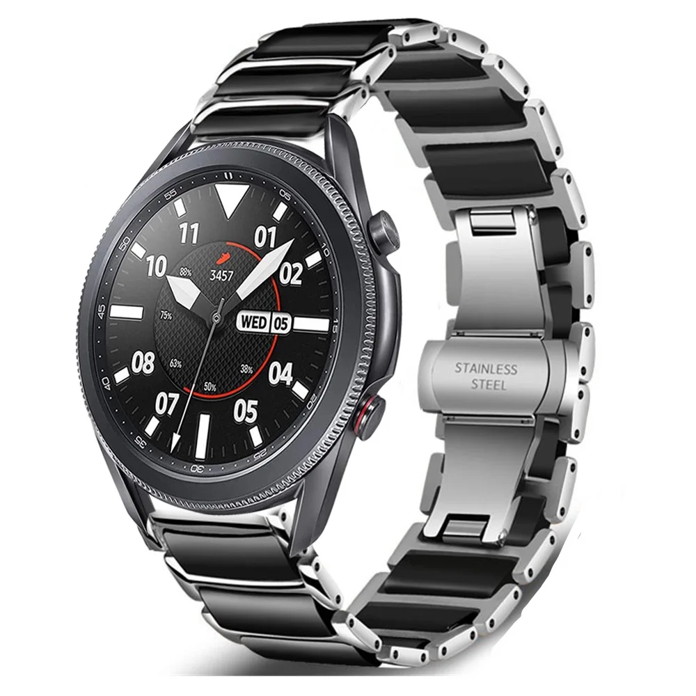 22мм 20мм керамический металлический ремешок для Samsung Galaxy Watch 3 Gear S3 Huawei Watch 3/GT Высококачественный умный браслет Amazfit GTR на