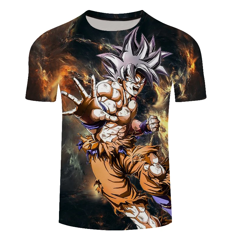Плюс Размер 6XL Dragon Ball Goku модная футболка новые летние 3D мужские/женские футболки
