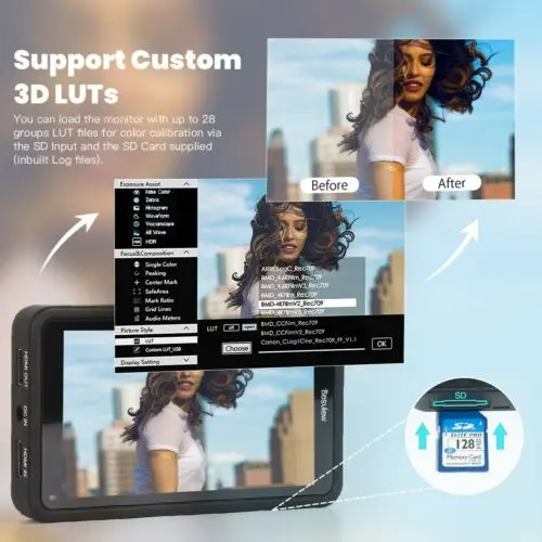Монитор Desview Bestview R5 с сенсорным экраном HDR 3D LUT DSLR 4K 5 дюйма Full HD 1920x108 0 IPS дисплей