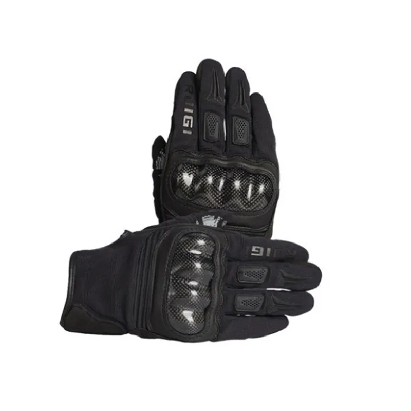 

Black Motorcycle Gloves Protective Gloves Microfiber Breathable Antiskid Hard Shell Protection Comfortable and Not Tight