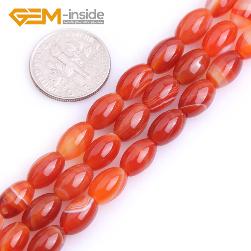 Olivary формы Sardonyx сердолика бусины натуральный камень Бусины DIY россыпью для