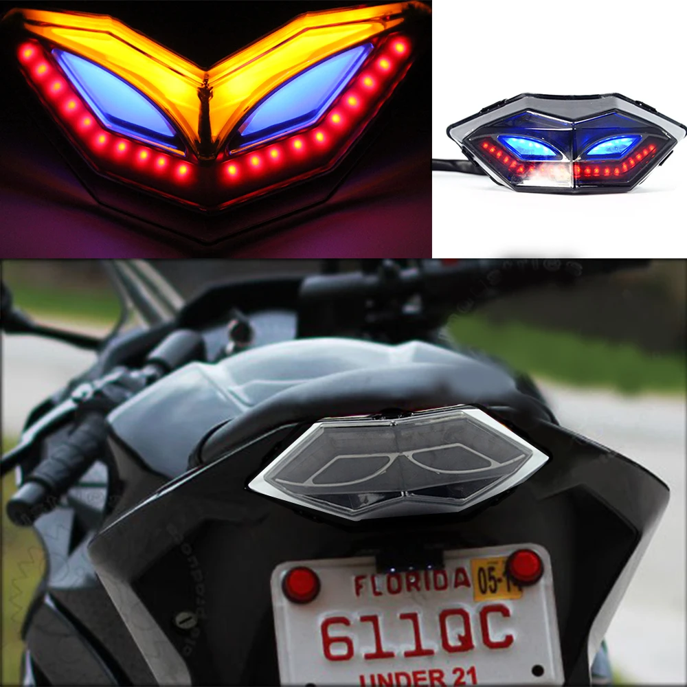 

Motorcycle Taillight Brake Rear Light For Kawasaki Z250 Z300 Ninja 250R 300 EX300 2013-2015 Tail Lamp Turn Signals Indicator