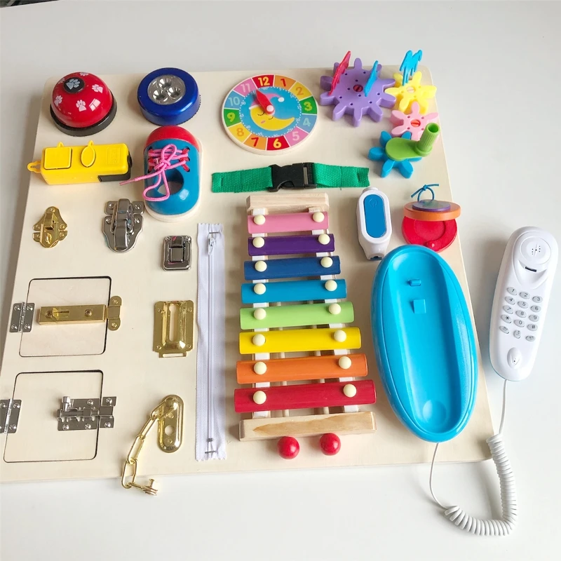 Занятая доска для малышей сенсорная деревянная занятая детей активного отдыха 1 3