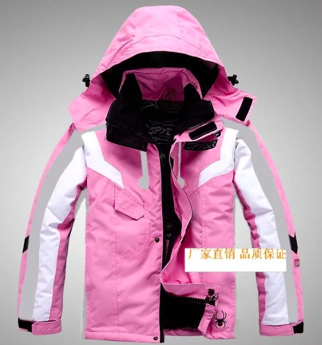pink jackets Лыжные комплекты для мальчиков и девочек, зимняя водонепроницаемая ветрозащитная детская Лыжная куртка, Детские уличные теплые спортивные костюмы с капюшоном для сноуборда - Цвет: pink jackets