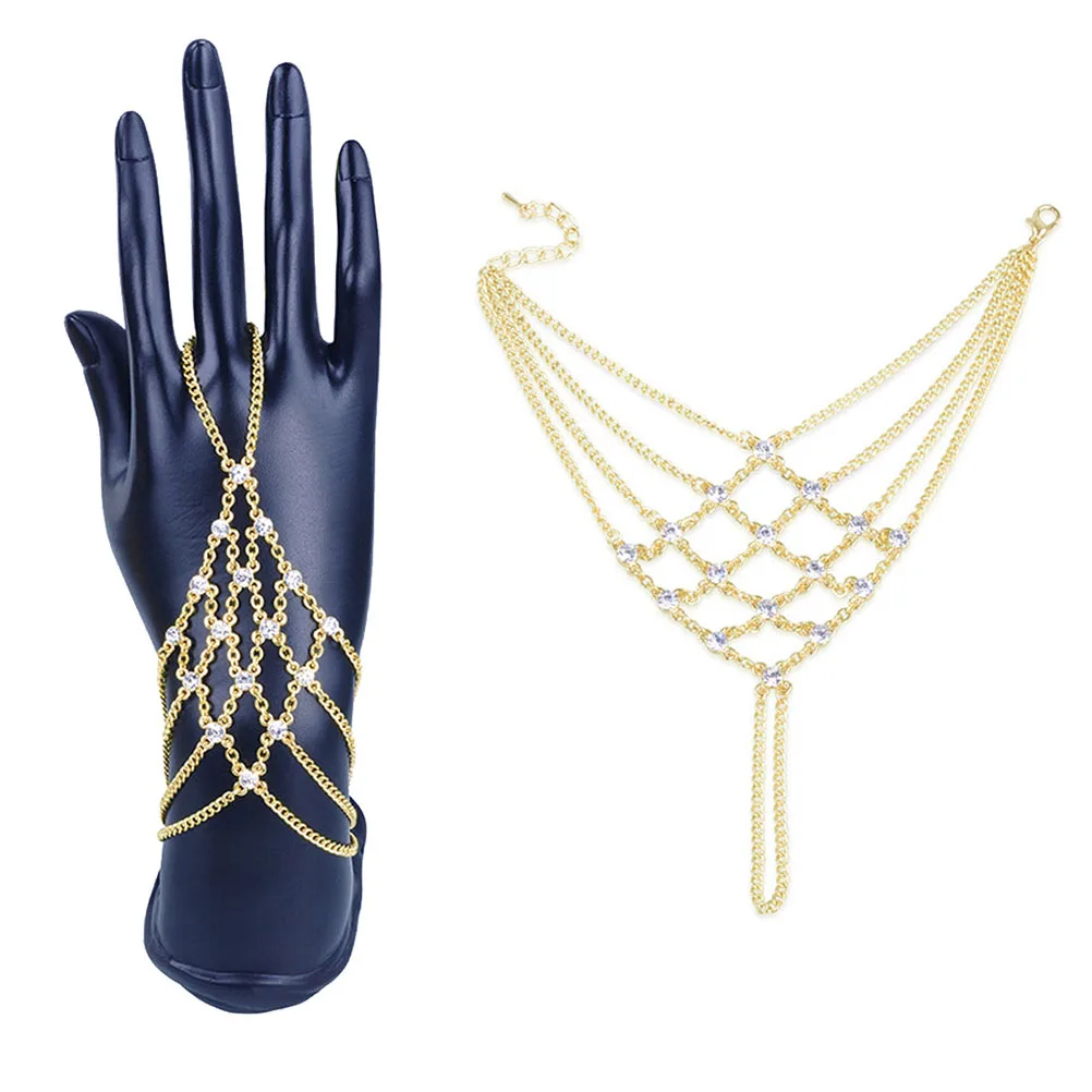 1 шт Золотая ручная цепь Прочный Повседневный Элегантный Шикарный сплав горный