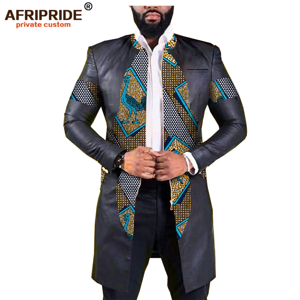 AFRIPEIDE африканская Весенняя мужская куртка с длинным рукавом на молнии Повседневная куртка плюс размер из чистого хлопка и искусственного меха в стиле пэчворк A1914002 - Цвет: 549