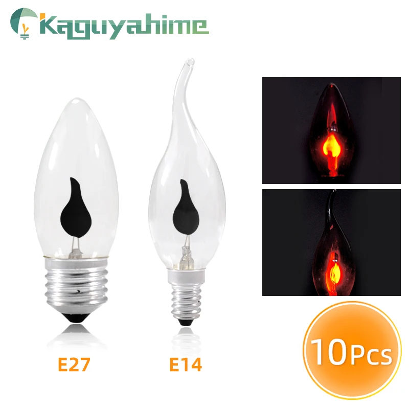 

Kaguyahime 10pcs/Lot 15styles LED Candle Light E14/E27 Flame Effect Flicker Fire/Filament Edison/SMD Candle Bulb Lamp LED 220V