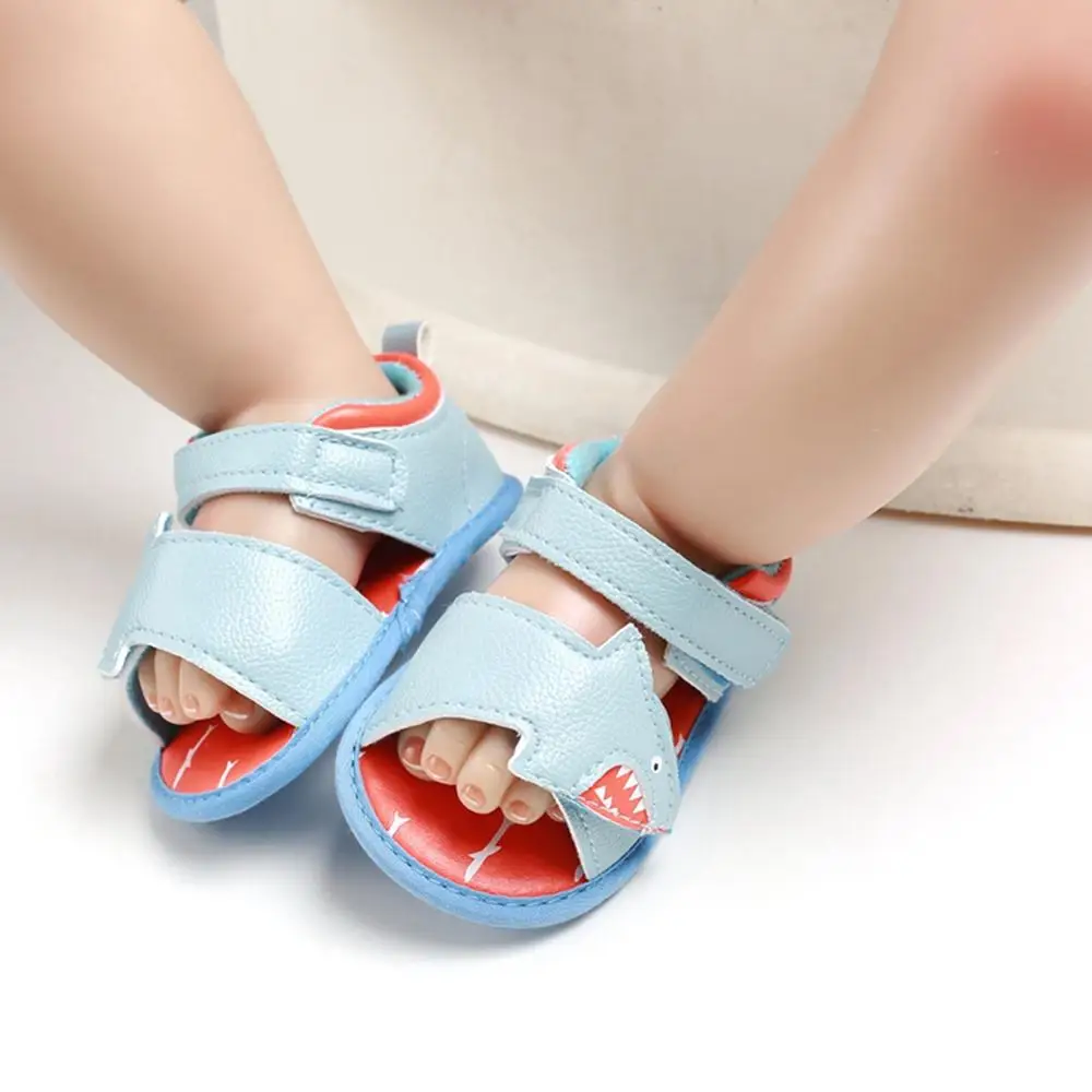 

0-18M Summer Baby Boys Girls Cartoon Animal PU Leather Soft Sandals Toddler Shoes