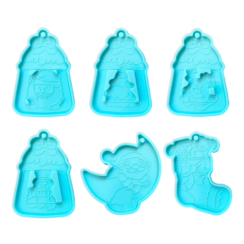 

Новинка 2021 г., Рождественская силиконовая эпоксидная форма «сделай сам» для брелоков, подвесок, ювелирных изделий, форма для рукоделия, пода...
