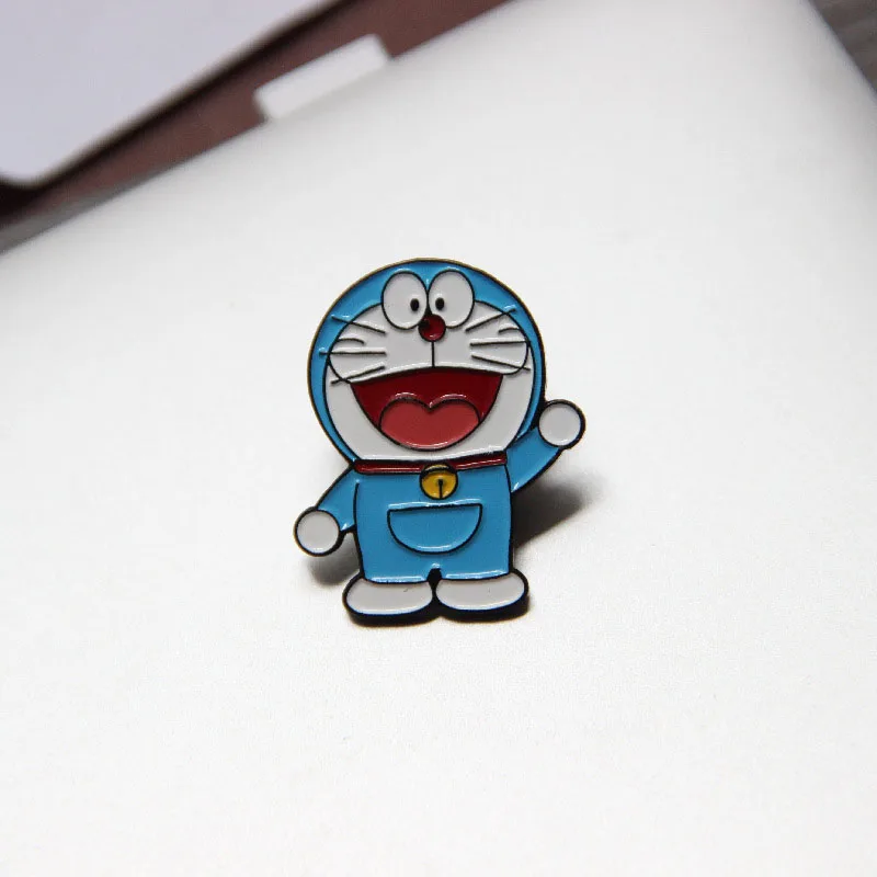 Аниме Doraemon булавки и броши Милая брошь булавка лацкан рюкзак сумки значок одежда шляпа подарок для женщин детская мода ювелирные изделия