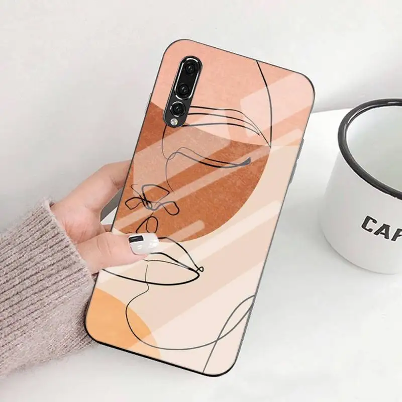 

Art Retro Abstract Geometry Phone Case For HUAWEI P9 10 Plus 20 Pro 30 Lite Mate9 Honor 7A 8x 9 10 V10 Nove3i 5 Tempered Glass