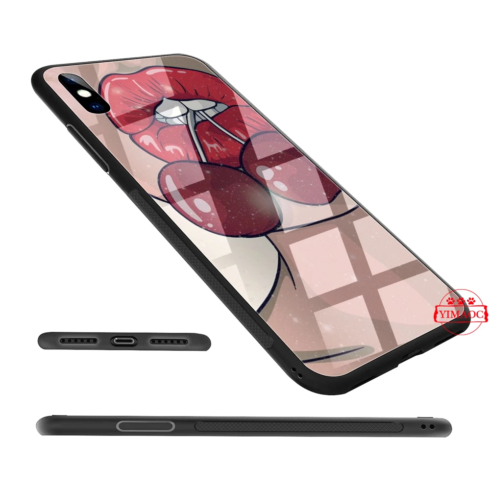 Платье для девочек с принтом Красной чехол поцелуем губ Стекло Xiaomi 8 Lite 9 A1 A2 5X 6X F1