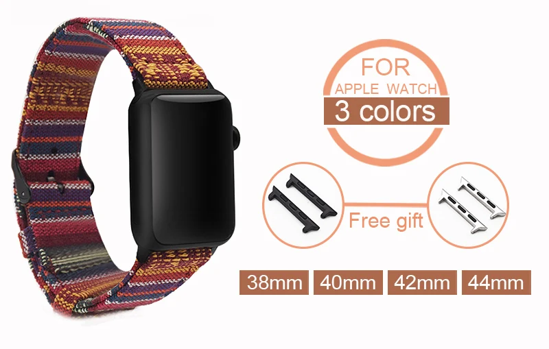 Тканевый ремешок для Apple Watch 38 мм 40 мм iWatch 4 ремешка 42 мм 44 мм спортивный ремешок Apple Watch 5 4 3 2 аксессуары