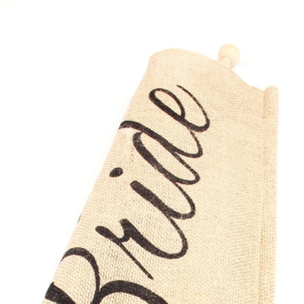 Льняные Висячие свадебные плакаты здесь приходит Невеста лозунг Флаг Свадебные