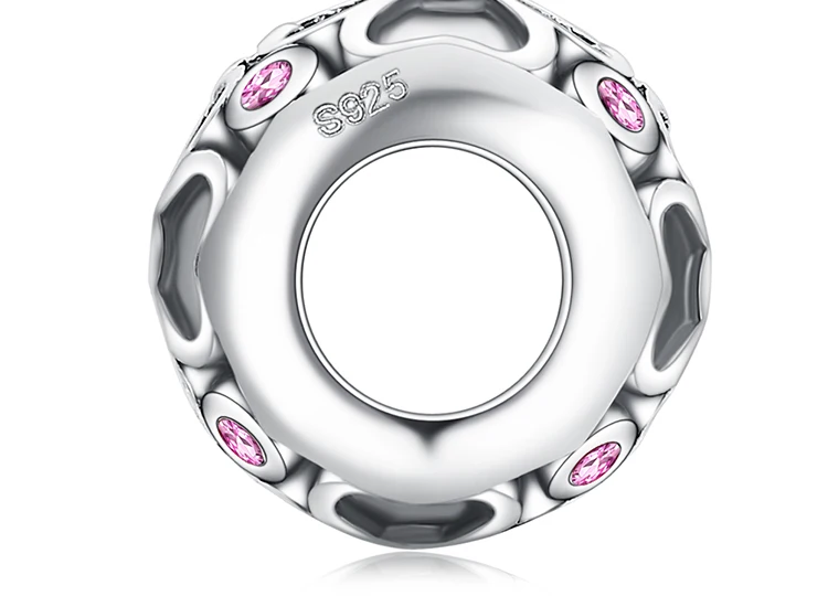 JewelryPalace 925 пробы серебро цветок клевера Искусственный розовый сапфир бусины Шарм Fit Браслеты для Для женщин Новинка; Лидер продаж подарки